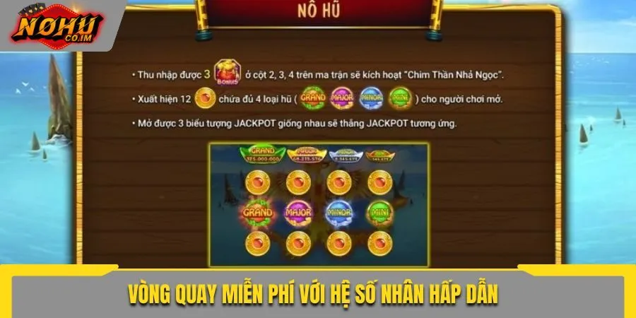 Vòng quay miễn phí với hệ số nhân hấp dẫn